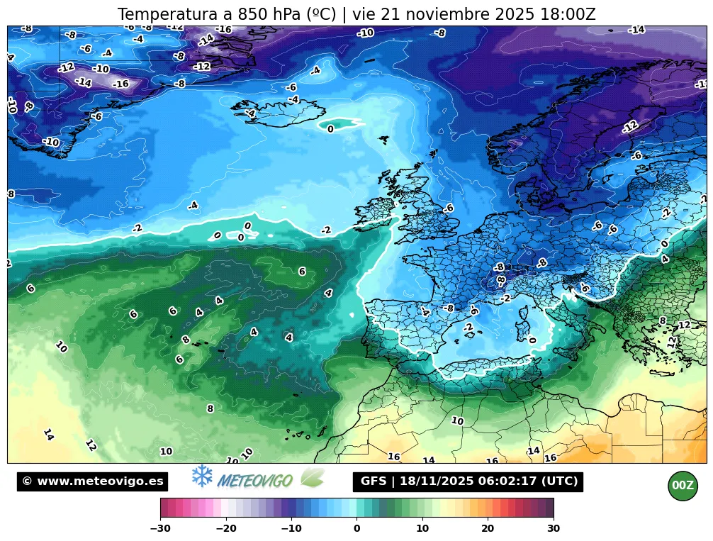 Temperaturas a 850 hPa 