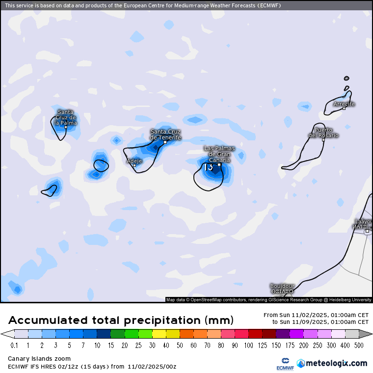 ECMWF lluvias Canarias
