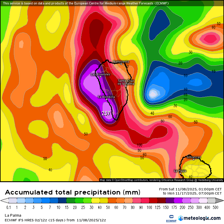 ECMWF lluvias Canarias 