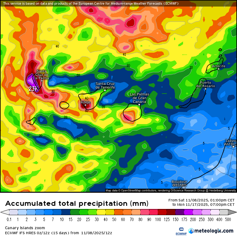 ECMWF lluvias Canarias 