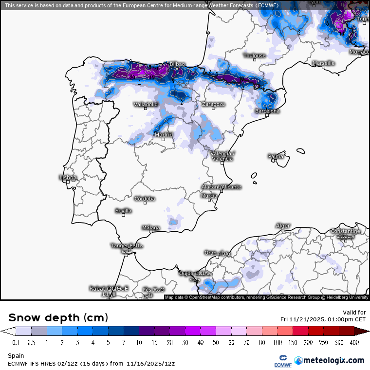 ECMWF nevadas 