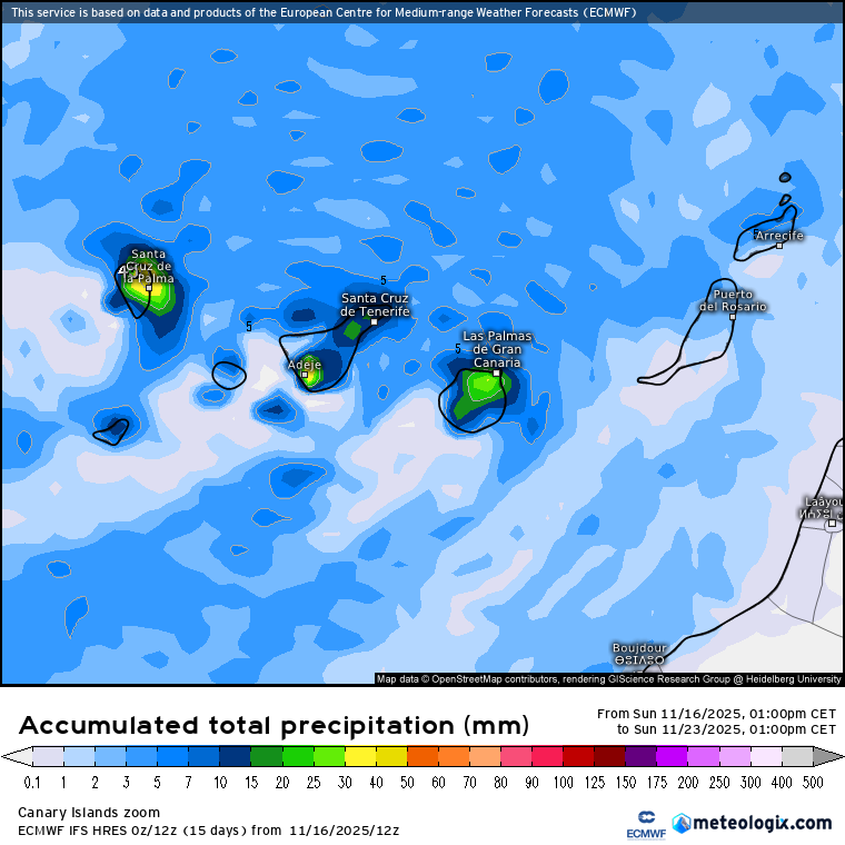 ECMWF lluvias Canarias 