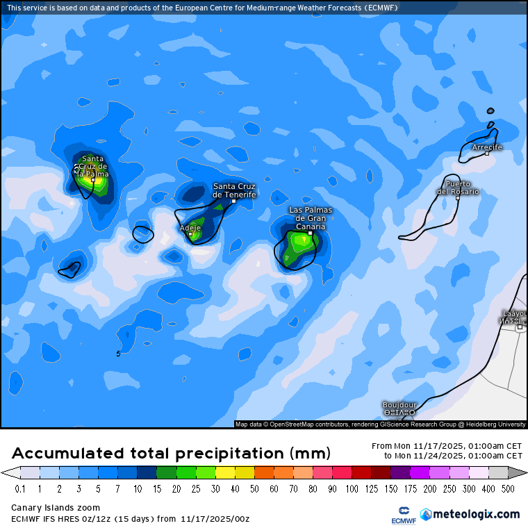 ECMWF lluvias Canarias 