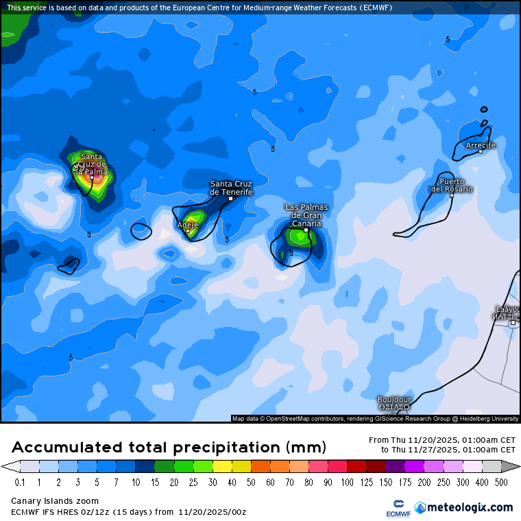 ECMWF lluvias Canarias 