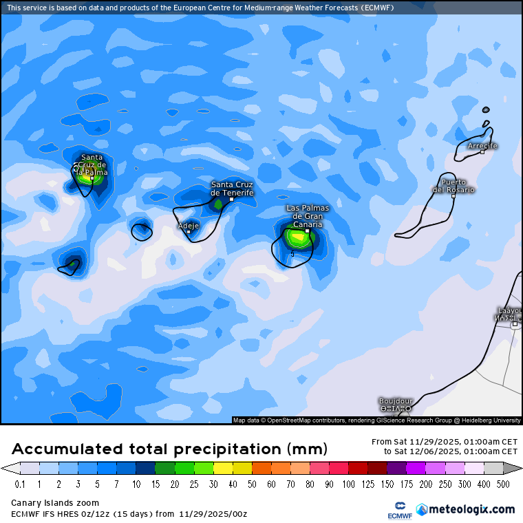 ECMWF lluvias Canarias