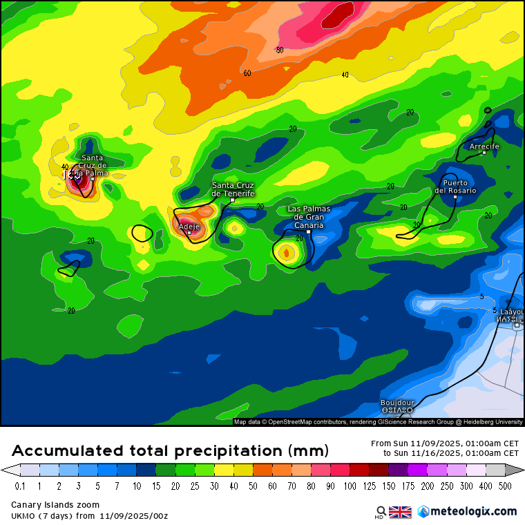 UKMO lluvias Canarias 