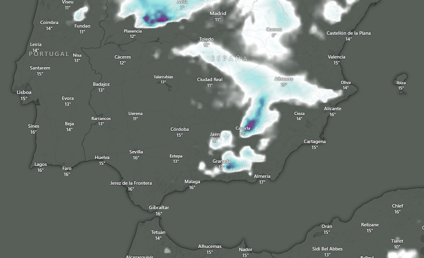 Mapa de nieve nueva