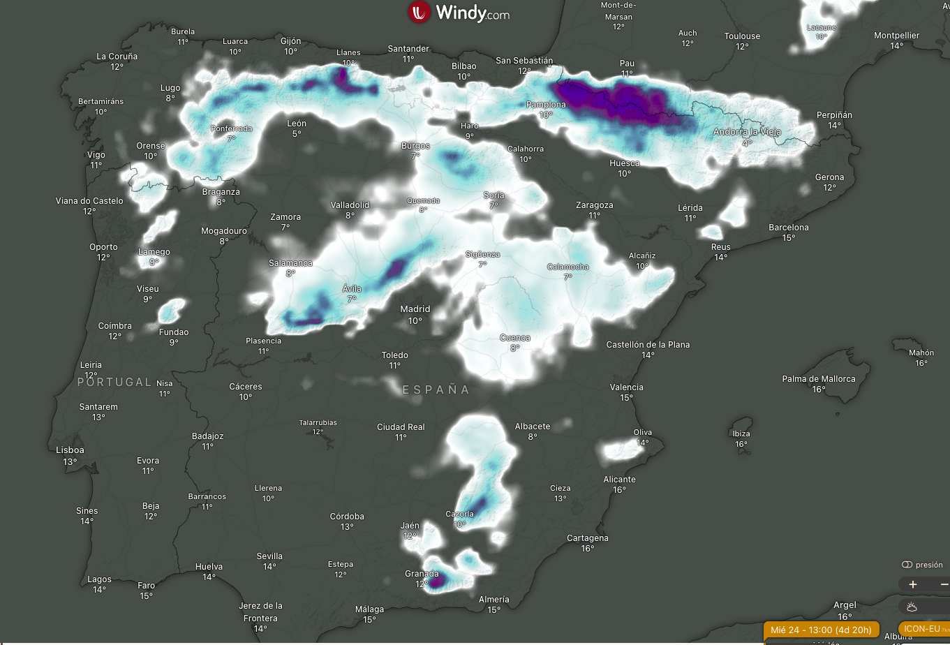 Mapa de nieve