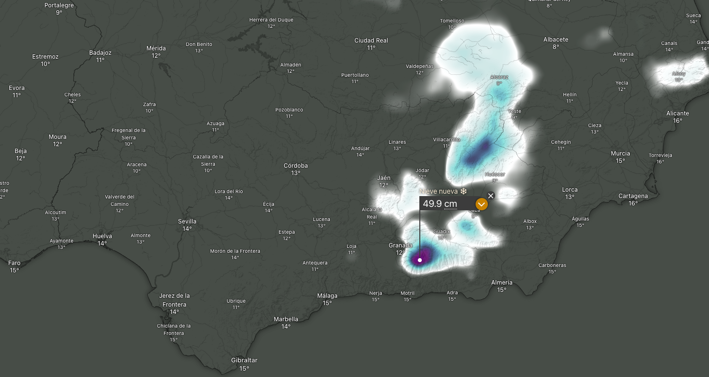 Mapa de nieve