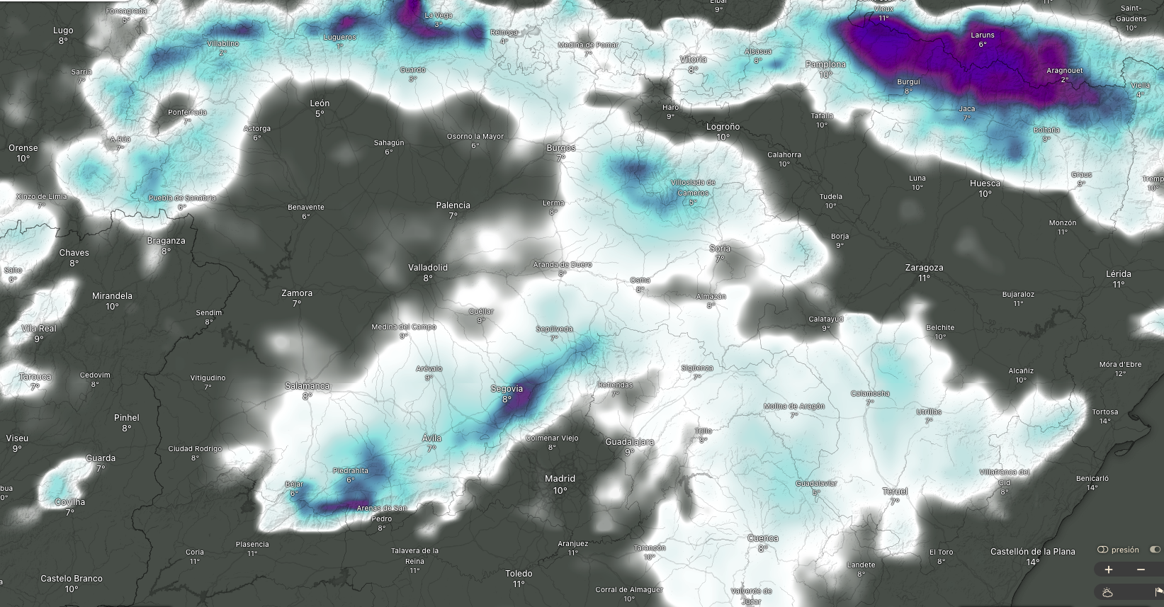Mapa de nieve