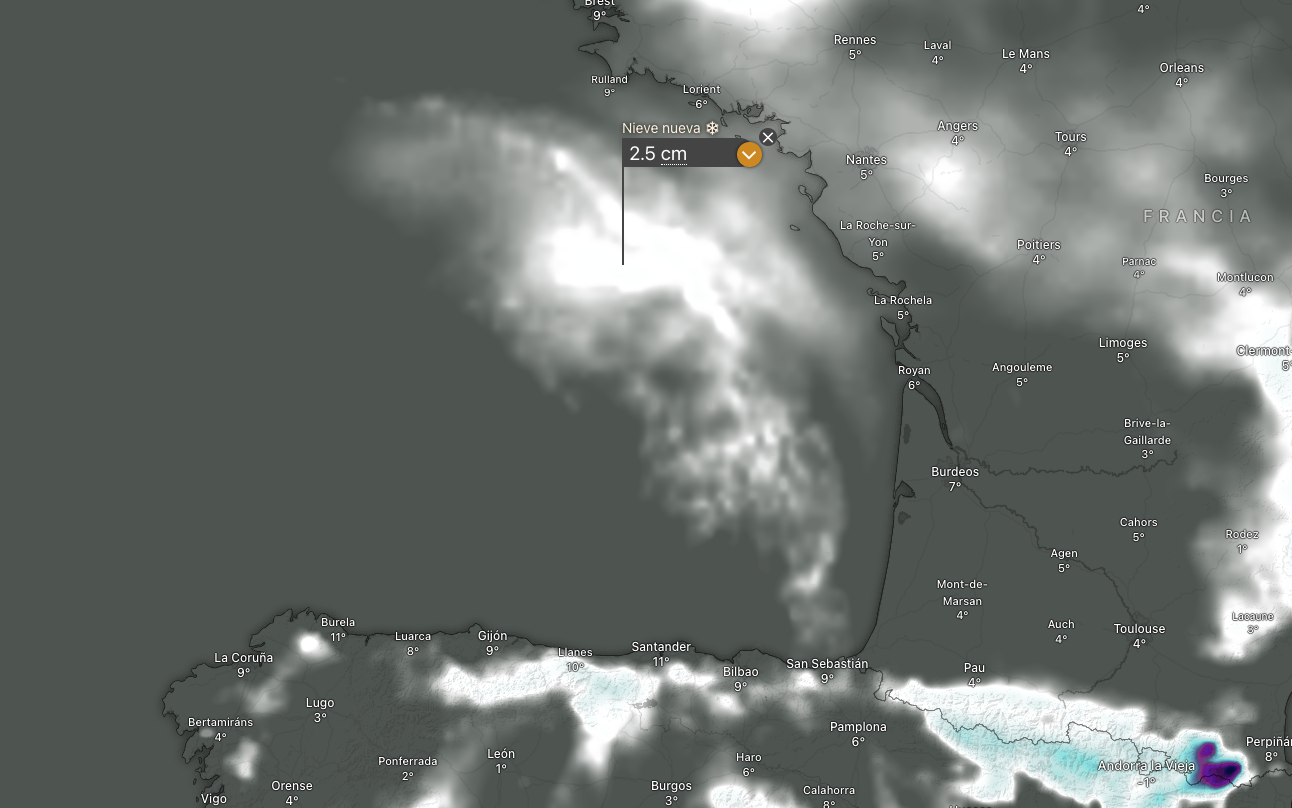 Mapa de nieve