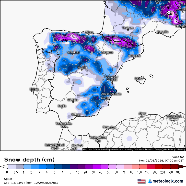 GFS nieve
