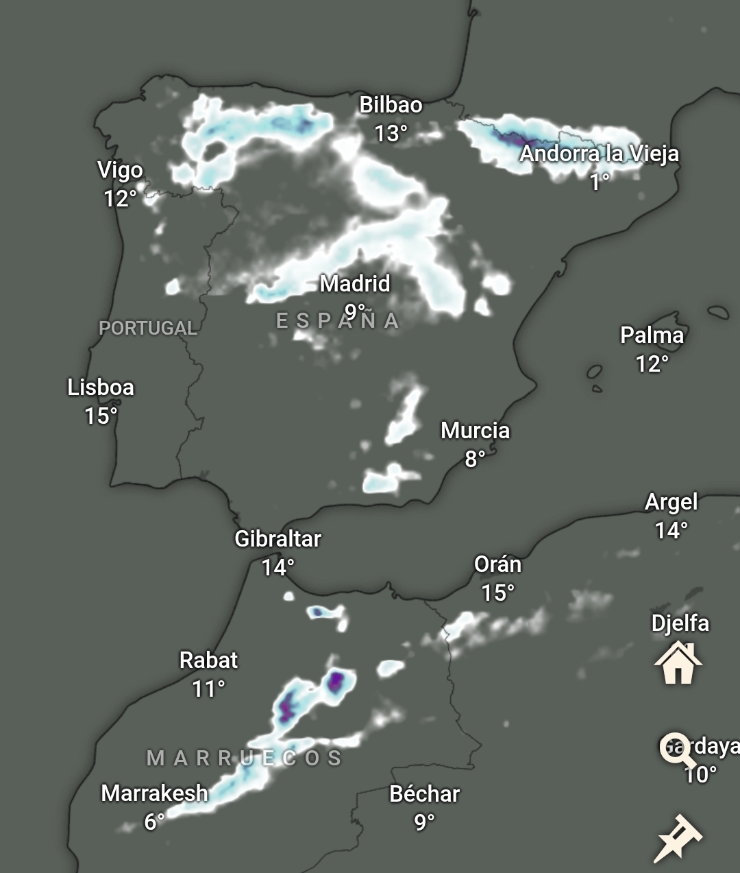 Nieve nueva mapa 