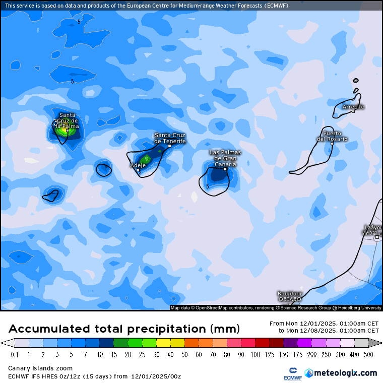 ECMWF lluvias Canarias 
