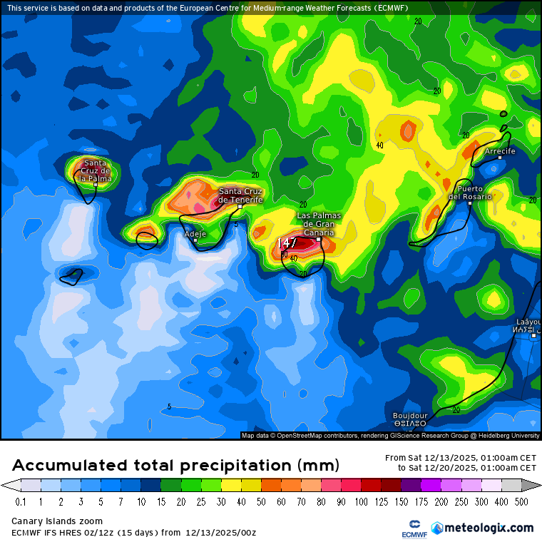 ECMWF lluvias Canarias