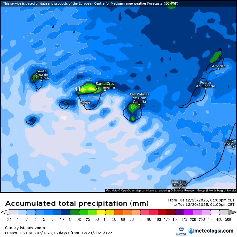 ECMWF lluvias Canarias