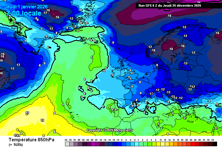 Temperaturas a 850 