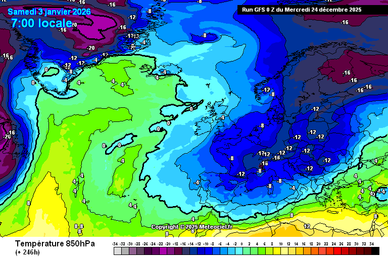 Temperaturas a 850 hPa