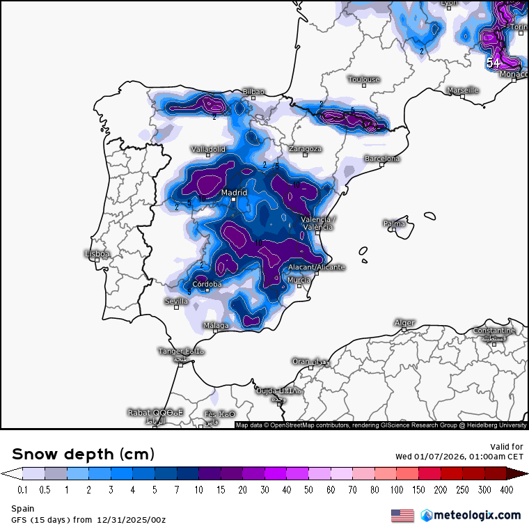GFS nevadas
