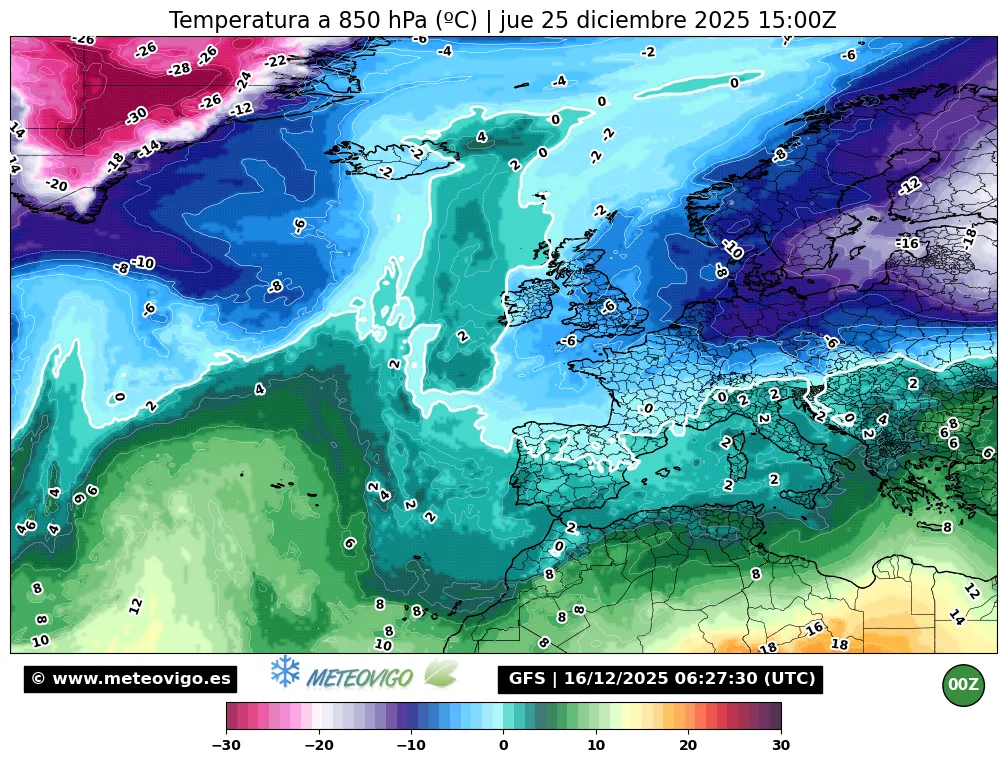 Temperaturas a 850 hPa