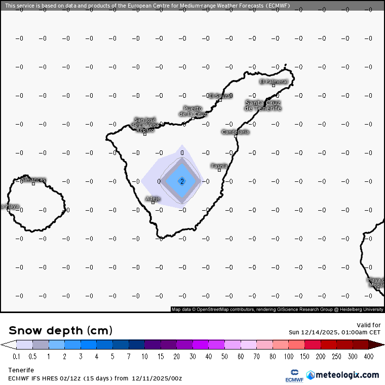 Mapa de nevadas 