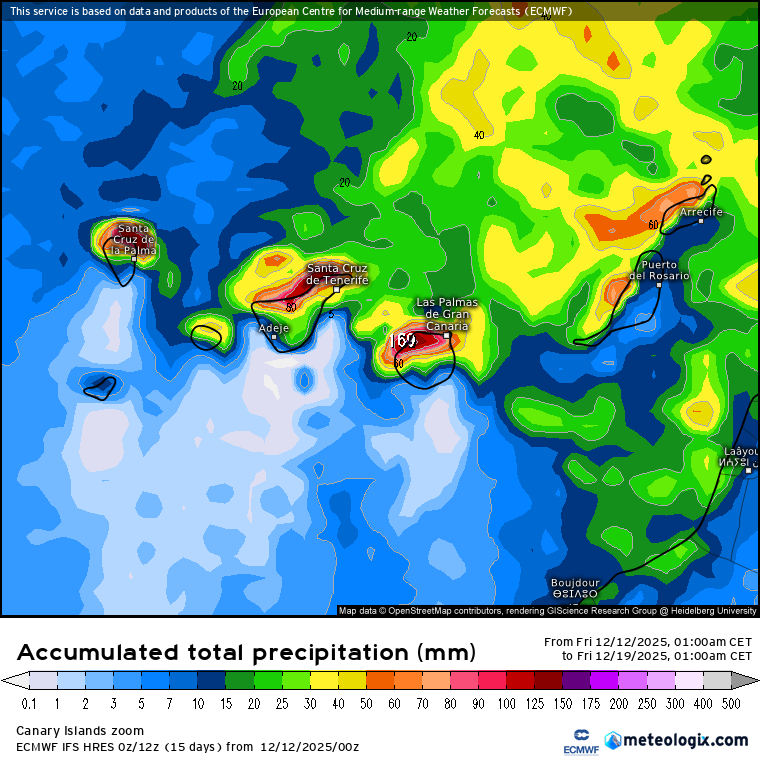 ECMWF lluvias Canarias 