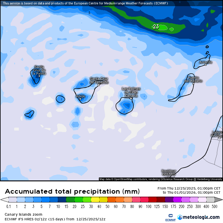 ECMWF lluvias Canarias
