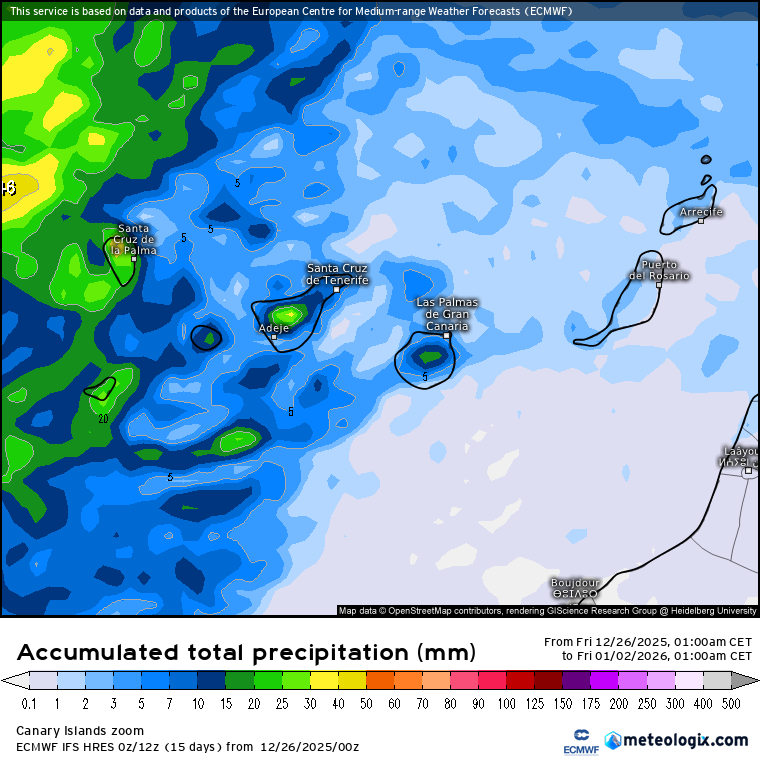 ECMWF lluvias Canarias 