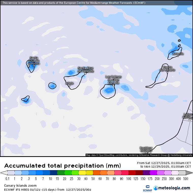 ECMWF lluvias Canarias 