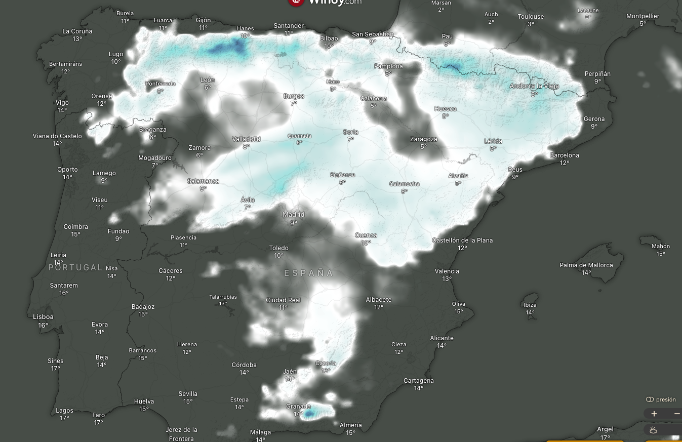 Mapa de nevadas 