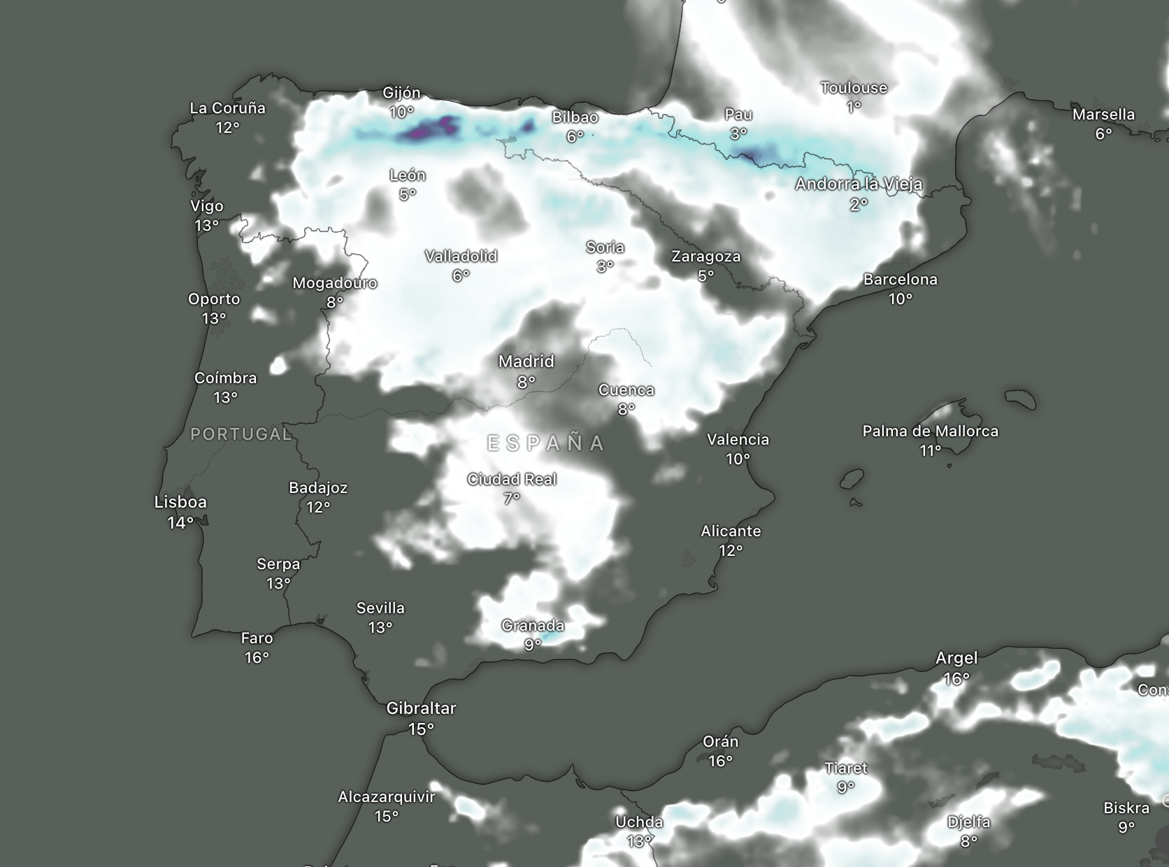 Mapa de nieve