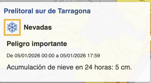 Avisos por nevadas 