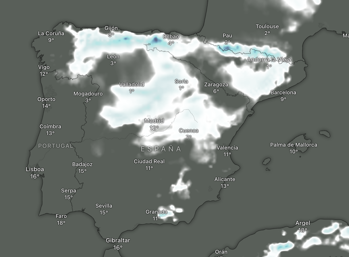 Mapa de nieve