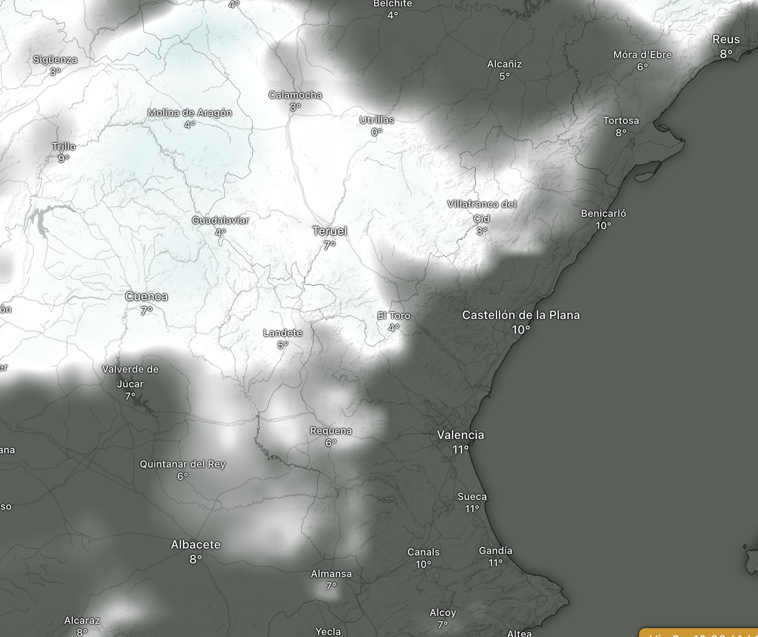 Mapa de nieve