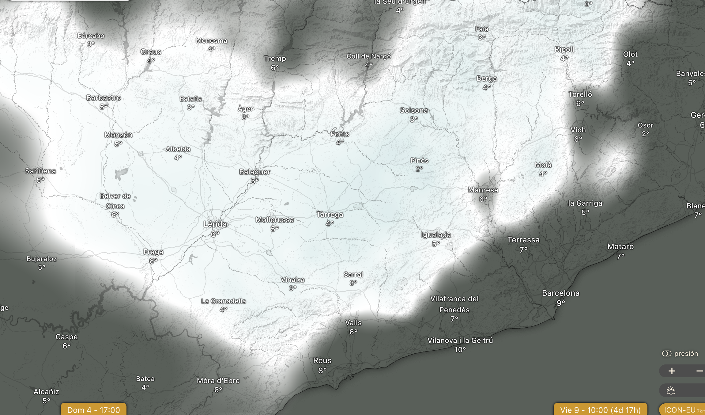 Mapa de nieve