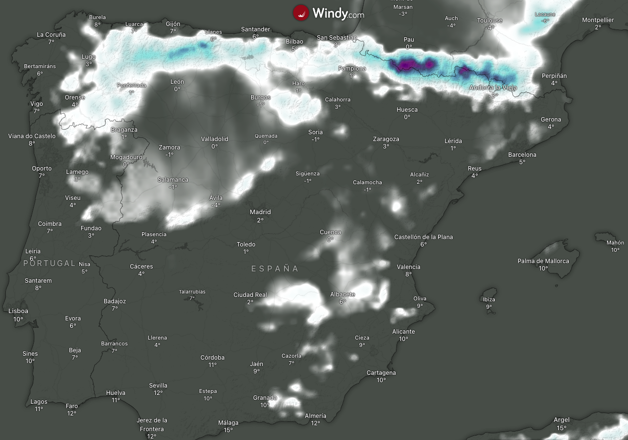 Mapa de nevadas
