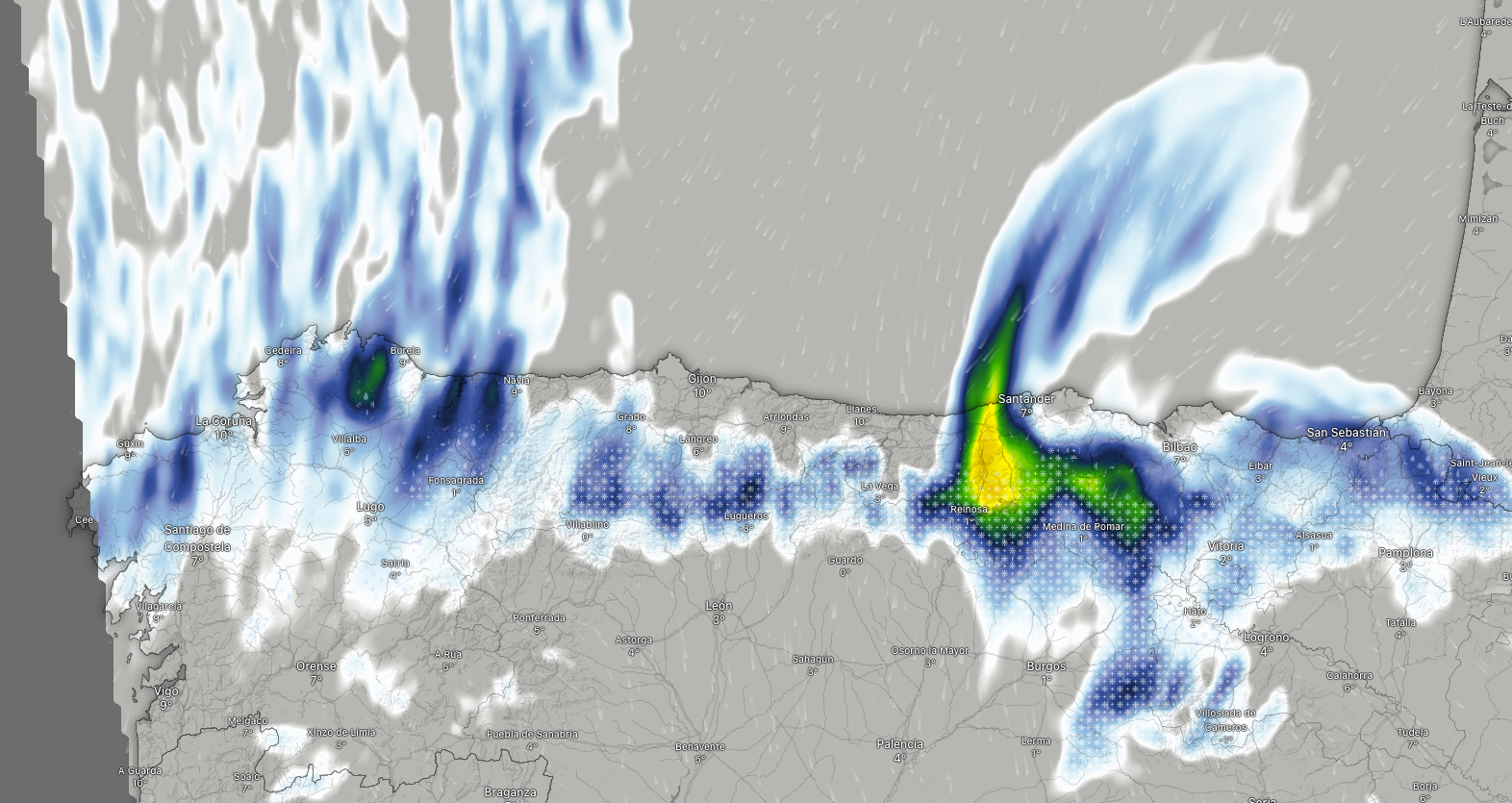 Lluvias y nevadas Cantabria 