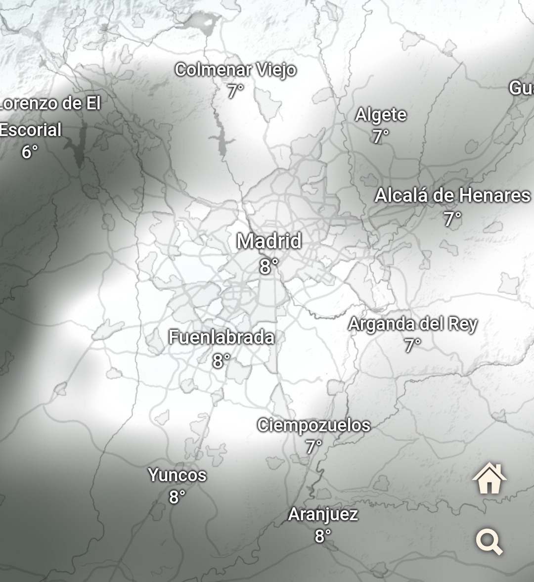 Mapa de nieve