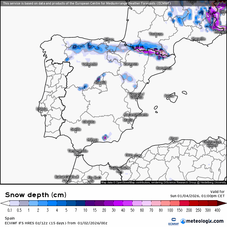 Mapa de nevadas 
