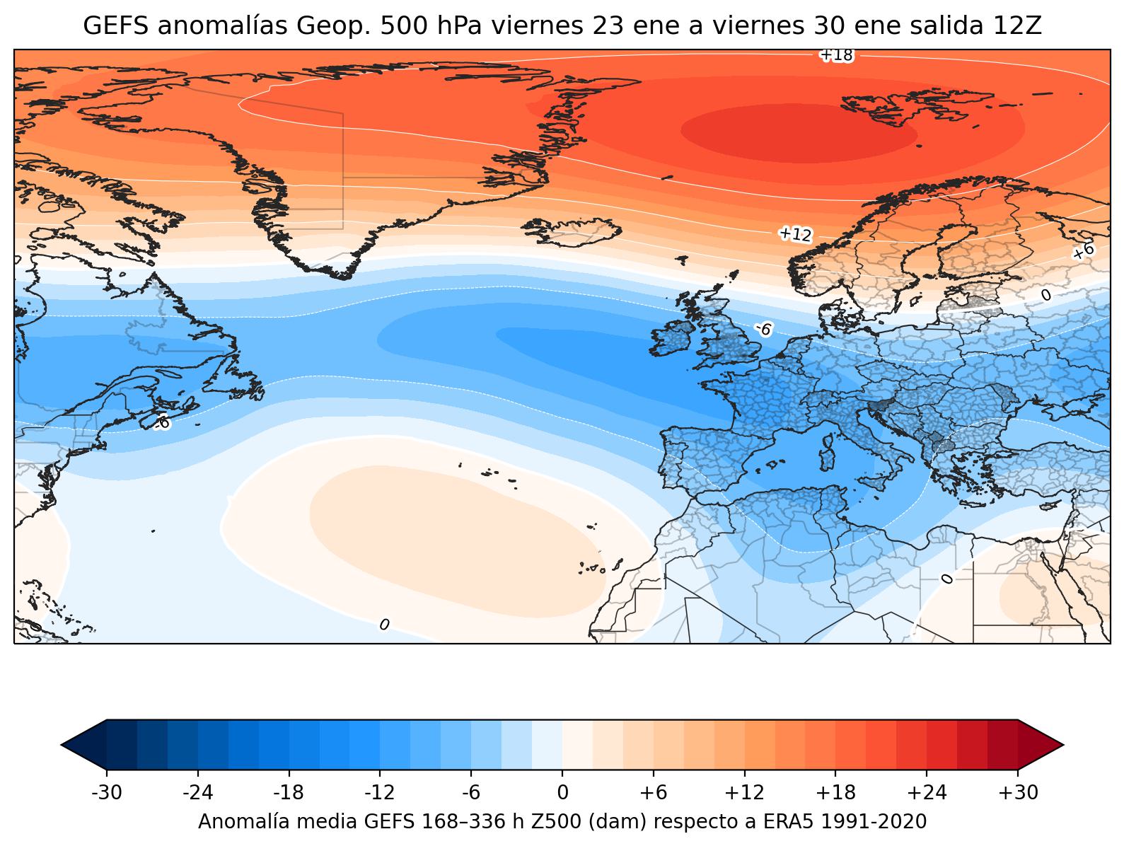 Mapa de anomal&iacute;as geopotencial