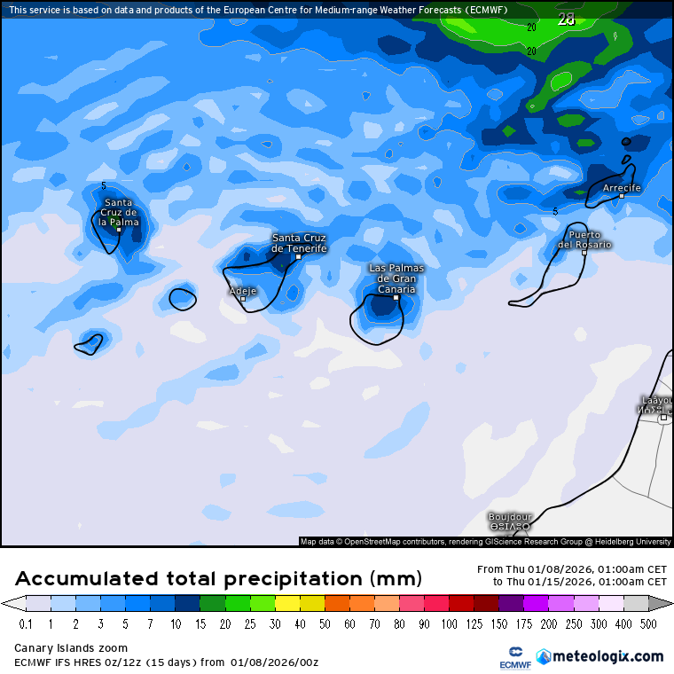 ECMWF lluvias Canarias 