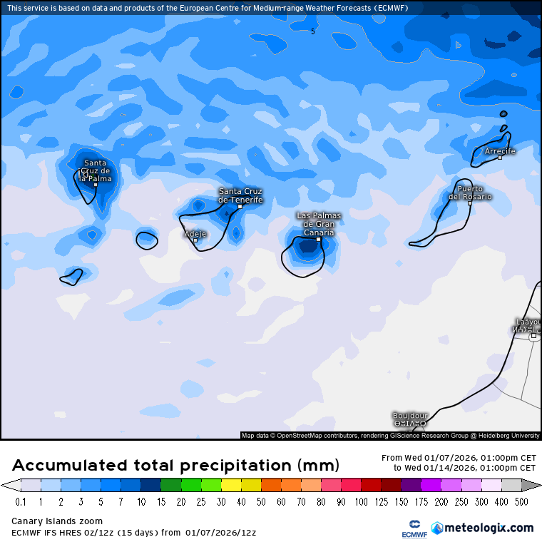 ECMWF lluvias Canarias