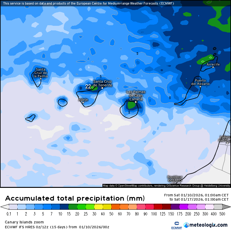 ECMWF lluvias Canarias 
