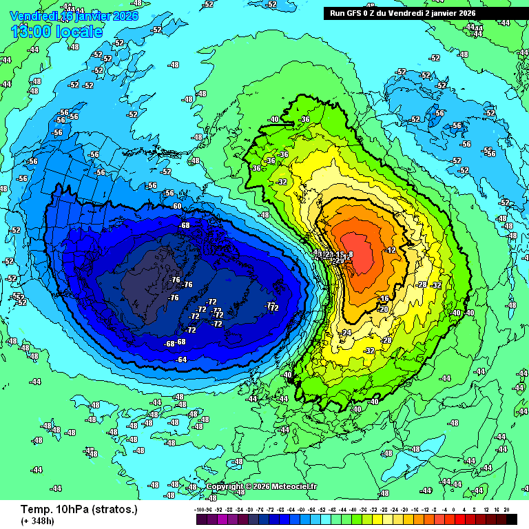 GFS calentamiento súbito estratosférico
