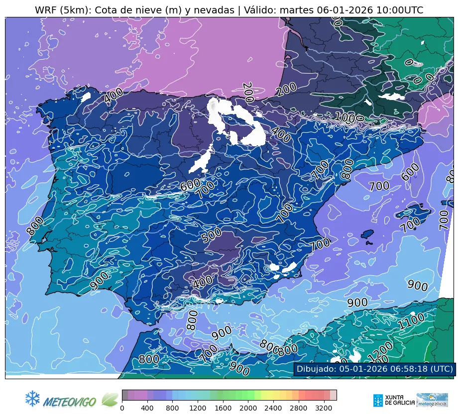 Mapa de nevadas