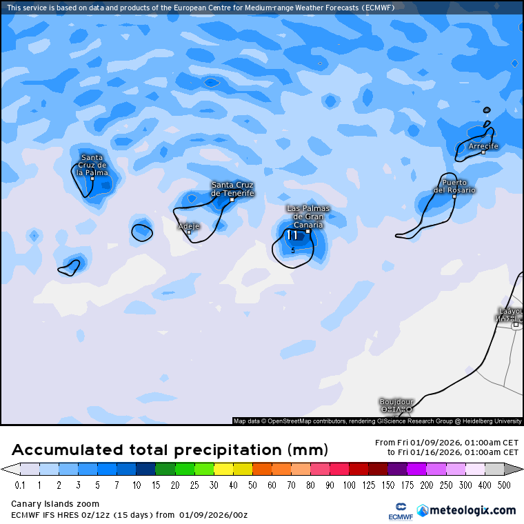 ECMWF lluvias Canarias 