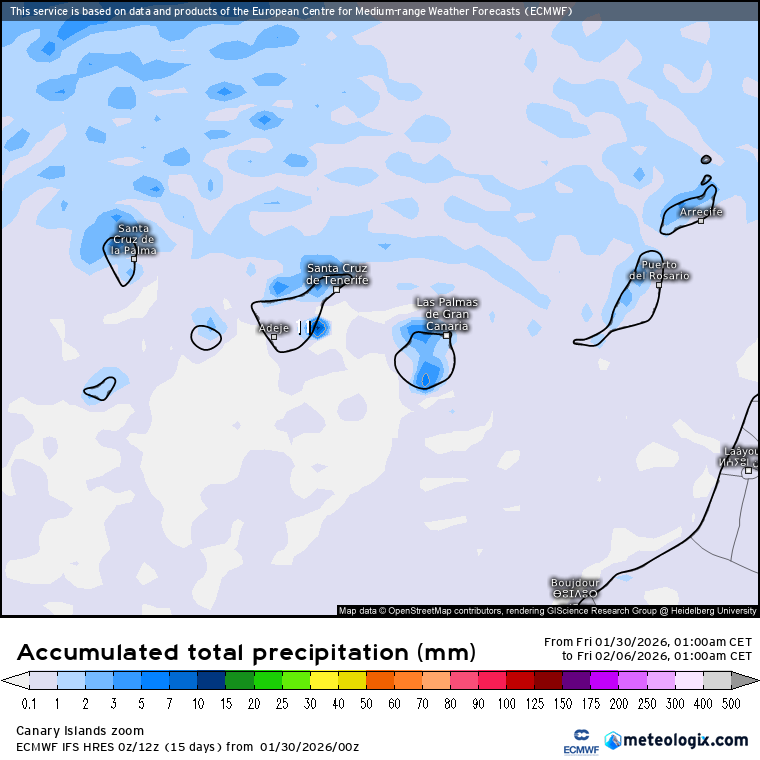ECMWF lluvias Canarias 