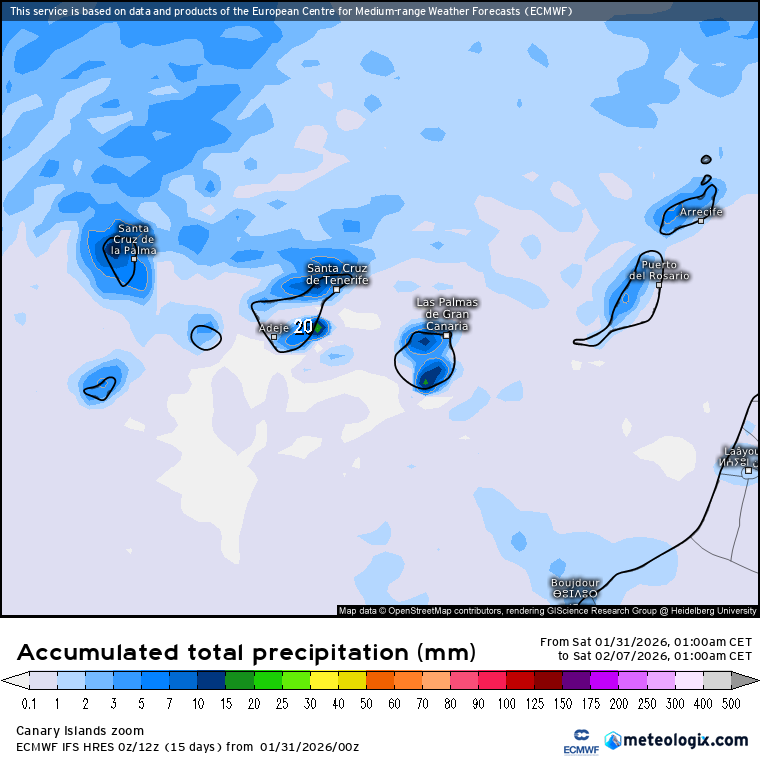 ECMWF lluvias Canarias