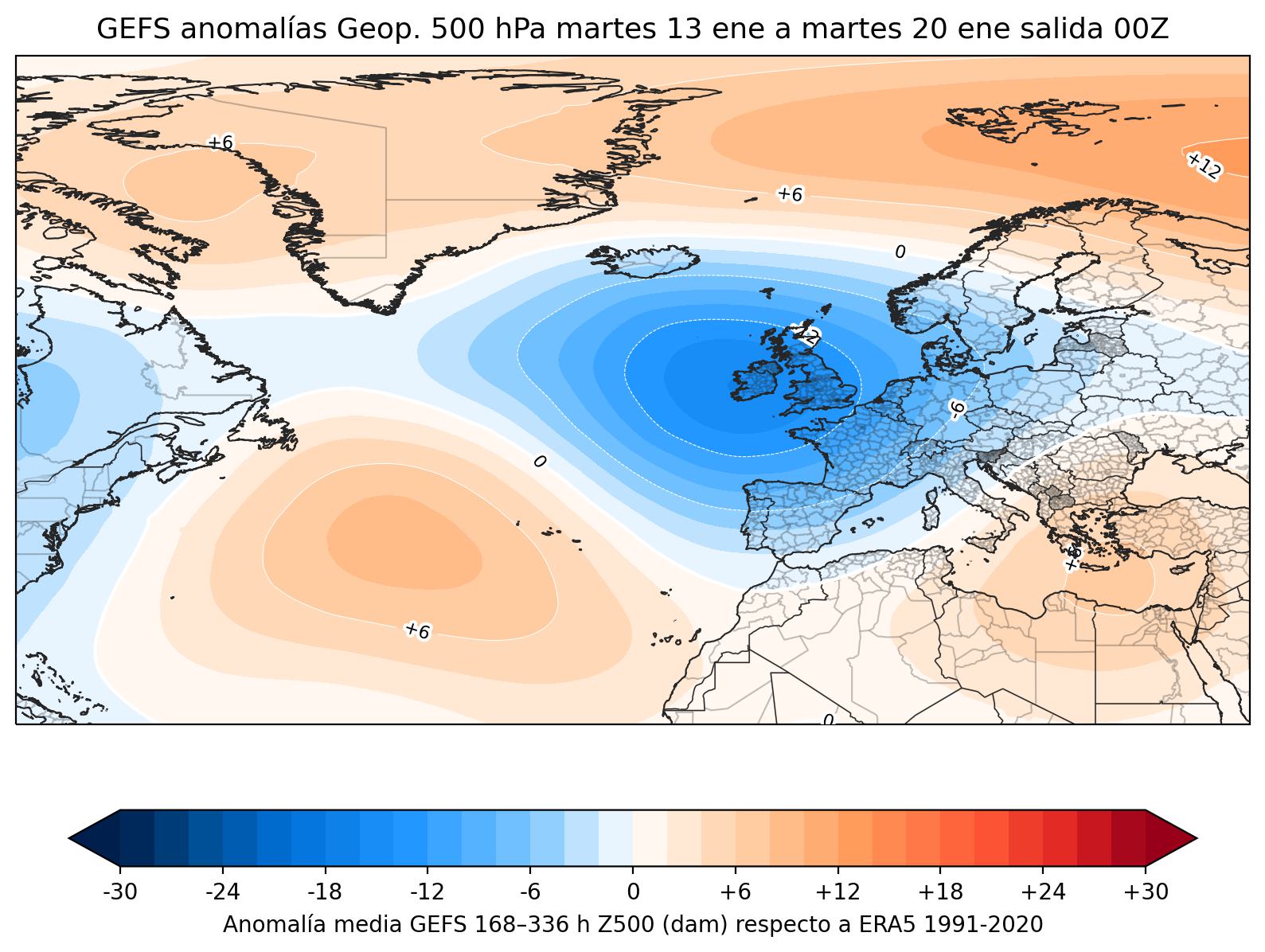 GFS geopotencial anonalias 