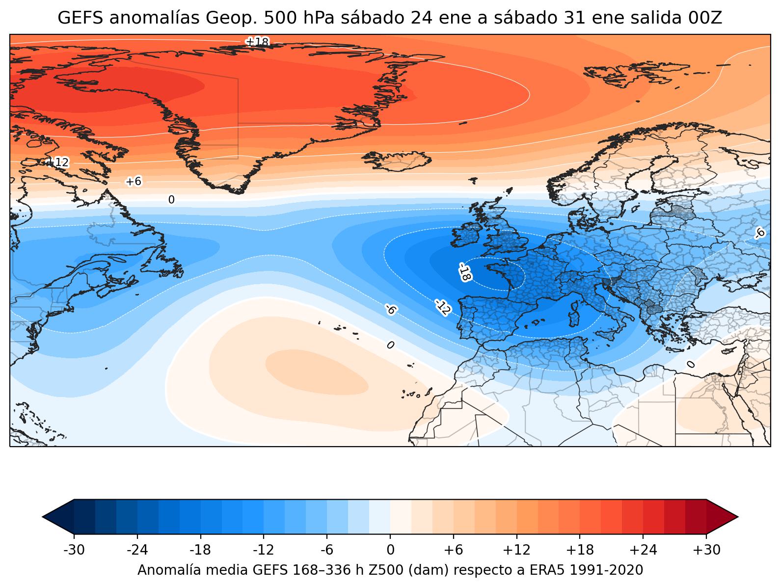 Anonalias geopotencial 500 hPa